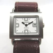 Hermès Barenia BA1.210 Ladies Watch White Dial With Leather Strap