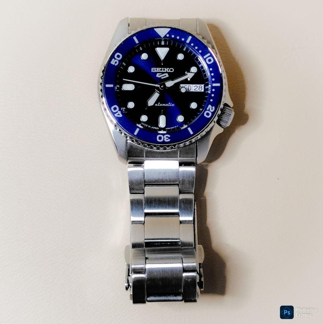 Seiko Automatic Watch Skeleton Back Blue Dial Used From Japan