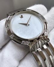 MOVADO White MOP Dial Diamond SS Bracelet Unisex Watch 0605429 - Store Display