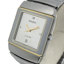 Rado Jubilee Men’s Quartz Watch 3P Diamond Silver Used From Japan