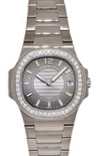 Patek Philippe Nautilus 18k White Gold & Diamond Ladies Watch B/P '09 7010/1G