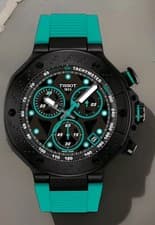 TISSOT T-Race T141.417.37.051.01 Green Rubber Strap Men's Watch 45 mm