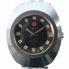 Rado DIASTAR Diastar Watch intage 12P Cut Glass Automatic Winding Black Dial