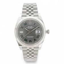 Rolex Datejust 41mm Steel 18K White Gold Steel Wimbledon Dial Mens Watch 126334