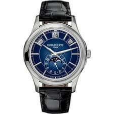 Patek Philippe Annual Calendar 5205G Blue Leather Watch Official