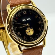 ZENITH Moon Phase Triple Calendar 27.0140.392 Black Quartz Watch Men Authentic