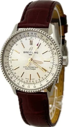Breitling Navitimer Automatic 35 A17395 Silver Boys Watch Excellent++ A4637