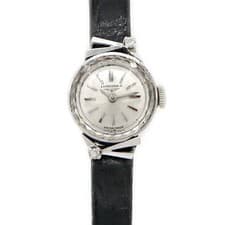 Longines Cal 410 Diamond 14K White Gold Manual Wind Ladies Watch Vintage