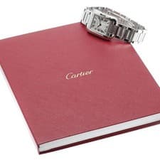 CARTIER TANK ANGLESME SM W5310022 23mm SS Silver Dial Quartz #C340