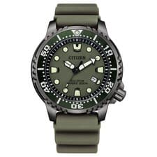 Citizen Promaster Diver Eco Drive 200m Military Green Case Grey IP Watch