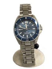 Seiko Wristwatch Analog Stainless Steel Navy Silver Model 6R55-00J0 Used