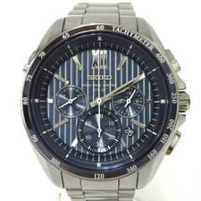 Seiko Brightz Chronograph Solar Radio Watch Men’s Blue Silver Used From Japan Fr
