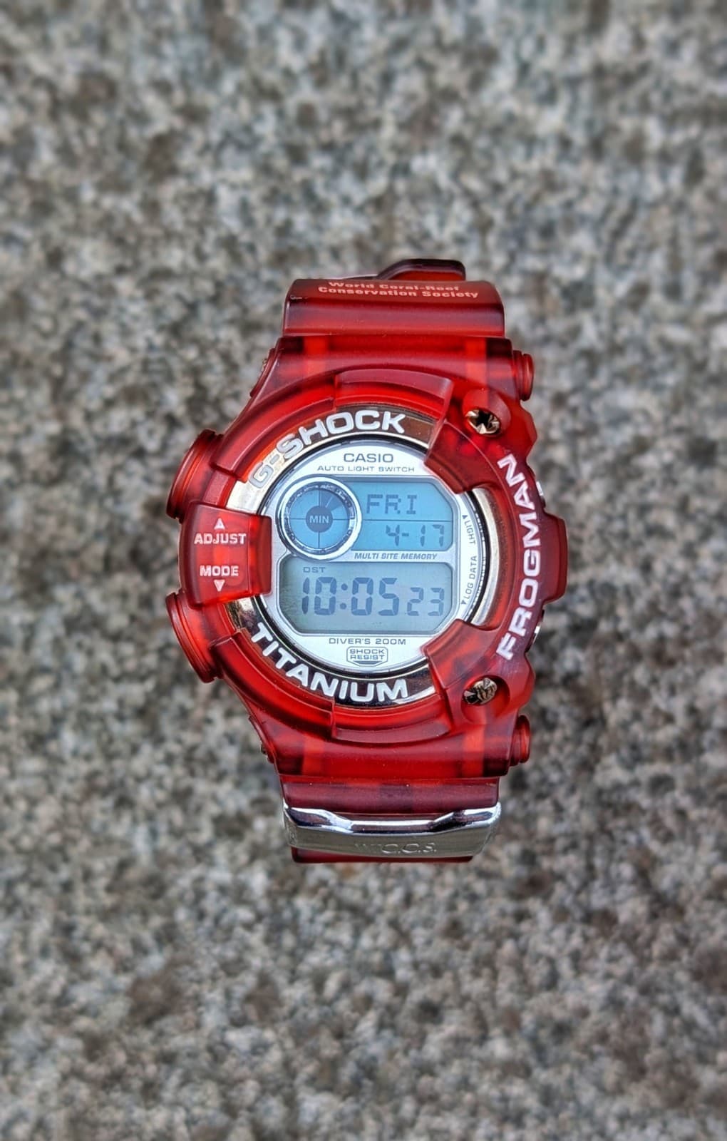 Casio G-Shock Frogman DW-8201WC W.C.C.S Red Titanium Diver 200M Japan Mint Coral