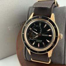 Seiko Presage SARY192 Skeleton Brown Watch with Box Excellent Condition