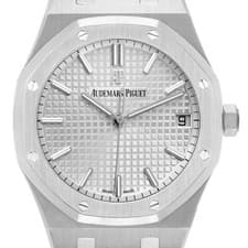 Audemars Piguet Royal Oak Silver Dial Steel Mens Watch 15500ST Box Card