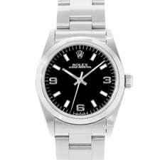 Rolex Oyster Perpetual 31 67480 Black Dial Steel Oyster Ladies Watch Papers 1994