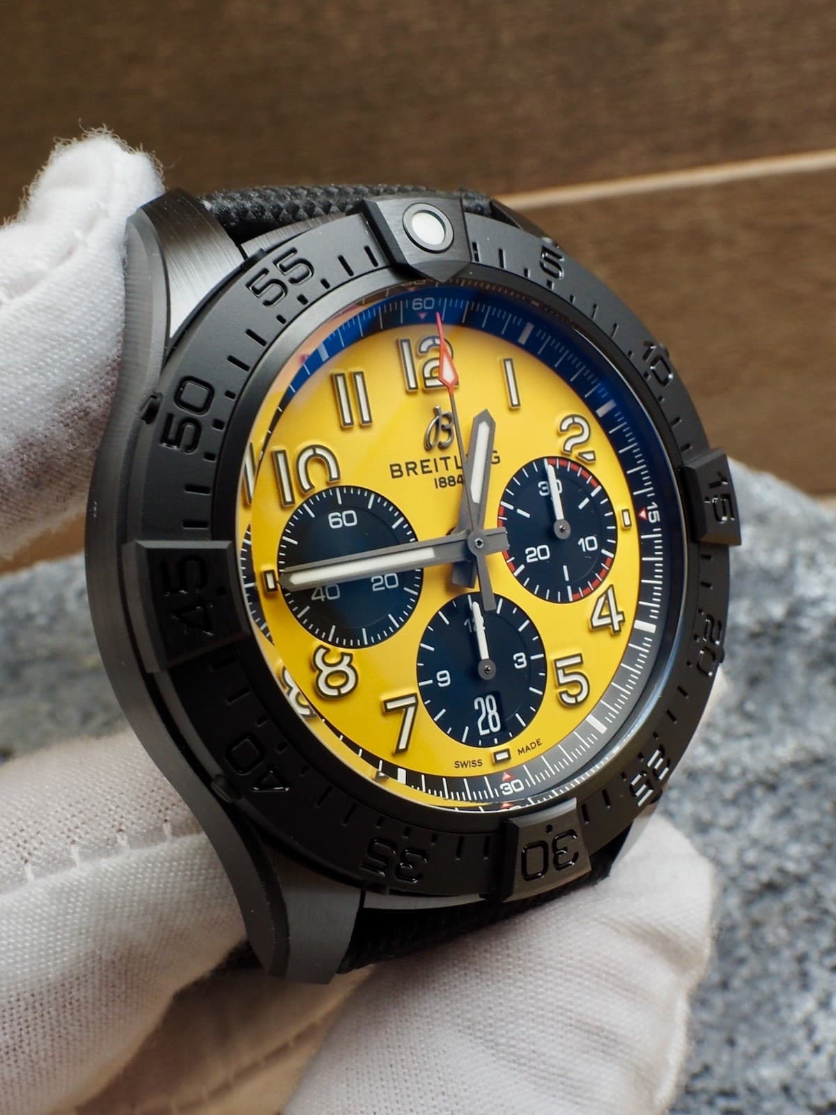 Breitling Avenger Night Mission Ceramic Case Yellow SB0147101I1X1 $9650 List!