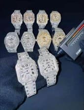 Cartier Panthère Diamond Luxury Wristwatch Roman Numerals Silver Gold Unisex