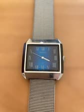 Seiko Manual Winding Watch Square Blue Used Tested From Japan