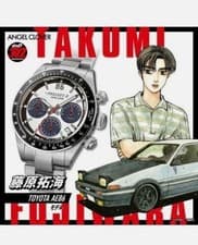 Initial D Takumi Fujiwara AE86 30th Solar Chronograph Watch NEW from Japan