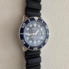 SEIKO V157 0BT0 Prospex Divers Solar Navy Mens Watch Rubber Strap Used Authentic