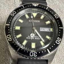 Citizen NY0120 01E Diver Automatic Watch Black Dial Black Strap Wristwatch