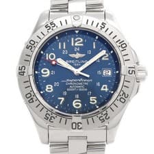 BREITLING Super Ocean A17360 Date 1500m Blue SS Stainless Steel Men Automatic