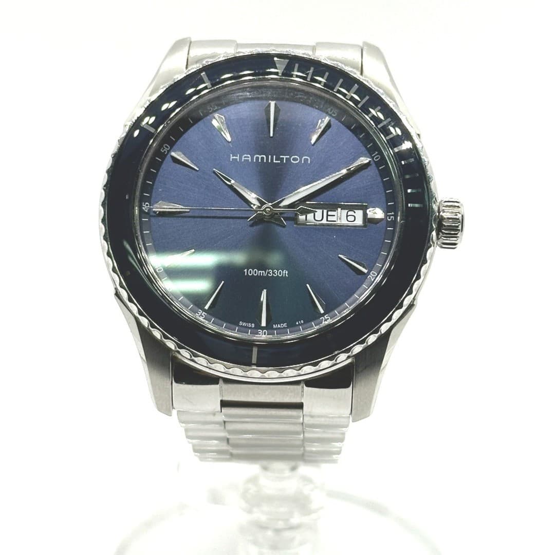 Hamilton Jazzmaster H375510 Silver Quartz Day Date Men's Watch Pre-owned From Ja
