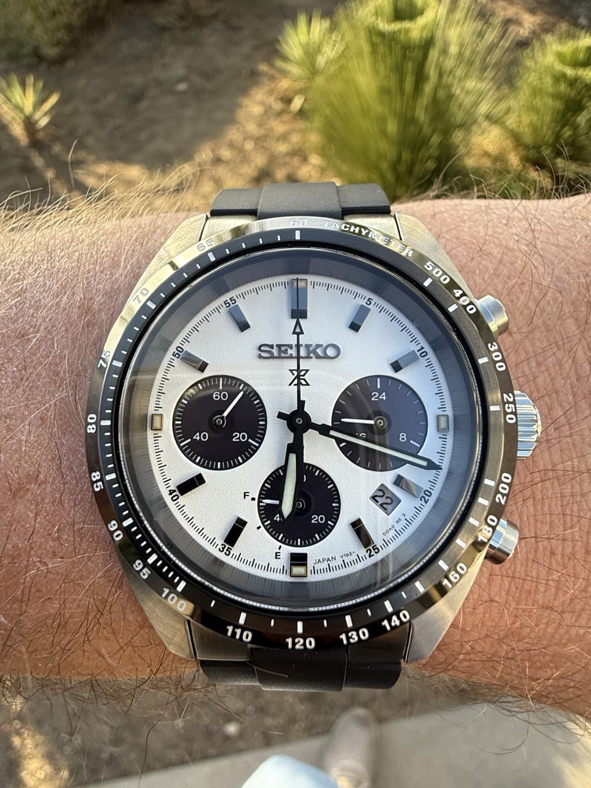 Seiko Prospex Speedtimer Solar Chronograph White Dial Mens Watch SSC961