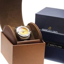 BREITLING AVENGER AUTOMATIC 45 A17319 SS Yellow Dial Date Watch #C205