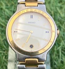 Seiko Presage Moon Phase Ivory Dial Mens Watch Vintage 1.5 in Case