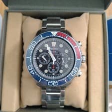 Seiko Prospex V175-0AD0 Solar Chronograph Diver Pepsi 200M Men's Watch Used