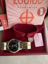 Vintage  Zodiac Triple Calendar Moon Phase Men's  Watch Automatic