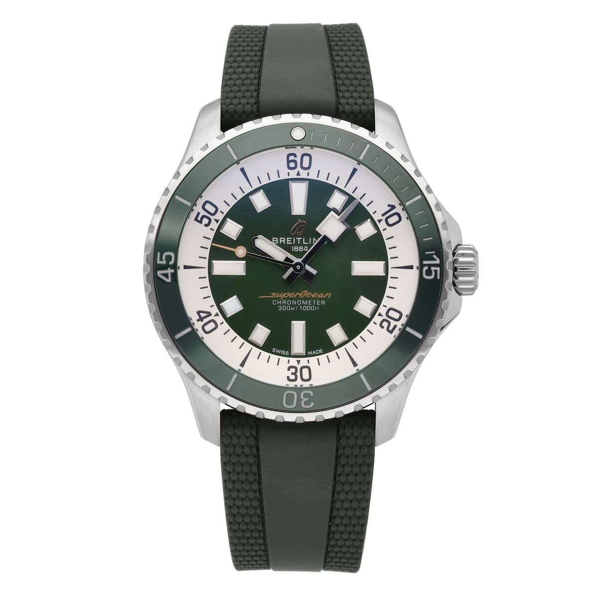 Breitling Superocean Green Dial 44mm Automatic Men's Watch A17376A31L1S1