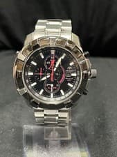 ORIENT CHRONOGRAPH WATCH QUARTZ MEN ANALOG SILVER BAND STAINLESS STEEL