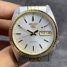 Rare SEIKO SNXJ90 Automatic 7S26-0500 White Dial DayDate 1990s Watch Men Vintage