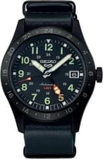 Seiko 5 Sports Field GMT SBSC013 SSK025 Stealth Black Leather Automatic NEW JDM