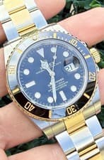 2022 Rolex Submariner 41mm Ceramic Black Dial 126613LN 18k Gold Steel Watch B&P