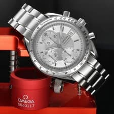 Omega Speedmaster Date 3513.30.00 39mm Silver Box & Papers 2004 Omega Serviced