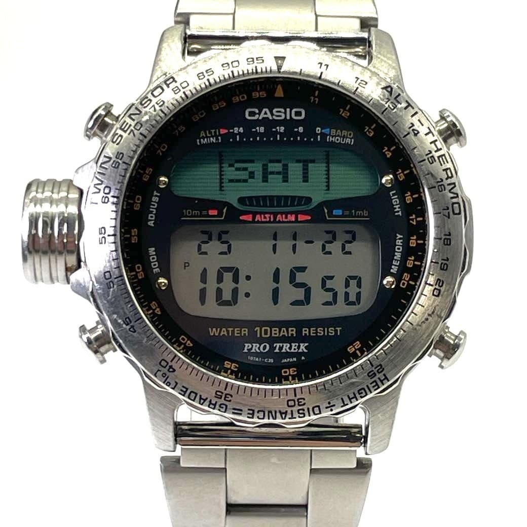 CASIO Pro Trek ALT-7000 Screw-back 1992 model Twin Sensor Working