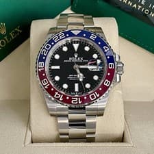 ROLEX GMT-MASTER II PEPSI BLACK DIAL STAINLESS STEEL OYSTER ref: 126710BLRO