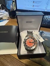 Seiko 5 Sports SRP483K1, Baby Orange Monster new in box under plastic wrap