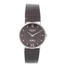 Rolex Cellini 3833 Rare Chocolate Dial Classic 18k White Gold Watch Rolex Strap
