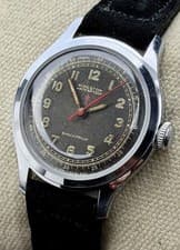 Vtg New 1950s KINGSTON Men’s 34mm Mechanical Watch Steel 17J Gilt Dial Military