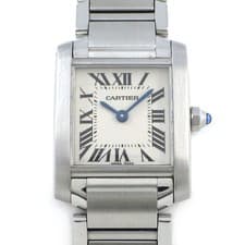Cartier Watch Tank Francaise SM W51008Q3 Ivory Dial Stainless Steel Quartz