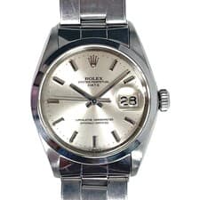 Rolex 1500 Vintage Date Watch 34mm Steel Circa 1969 Silver Dial Chronometer