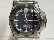 Victorinox Swiss Army 241734 Navy Blue Dial Date Quartz Watch Men With Box