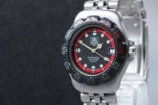 [Exc+5] Vintage TAG HEUER Formula 1 WA1214 Black Red Dial Quartz Men's Watch