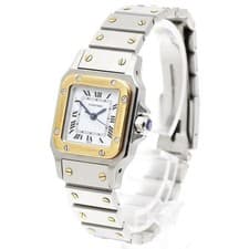 CARTIER SANTOS GALBÉ SM 24mm SS/YG Automatic White Dial #C178