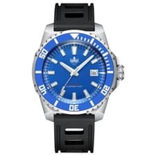 Phoibos Leviathan PY032B Men's Diver Watch Blue Rubber 500M Water Resistant